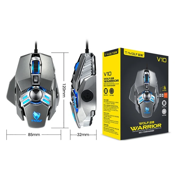 Мышь проводная T-Wolf V10 (Чёрный)