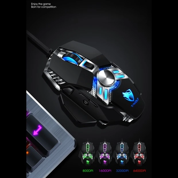 Мышь проводная T-Wolf V10 (Чёрный)