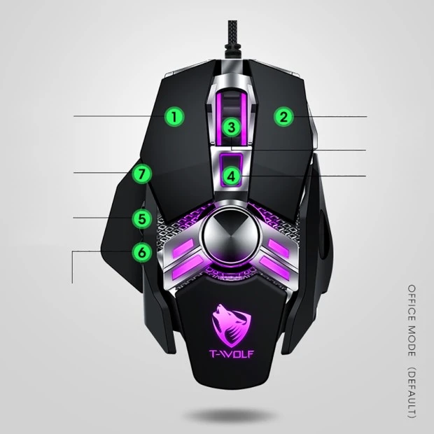 Мышь проводная T-Wolf V10 (Чёрный)