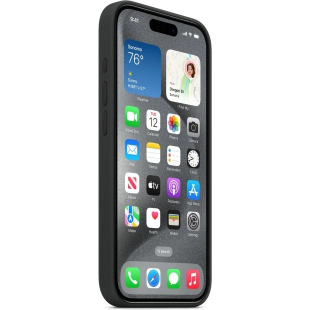 Чохол Silicone Case with MagSafe для Apple iPhone 15 Pro (Чорний) (Оригінал)