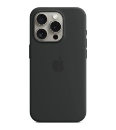 Чохол Silicone Case with MagSafe для Apple iPhone 15 Pro (Чорний) (Оригінал)