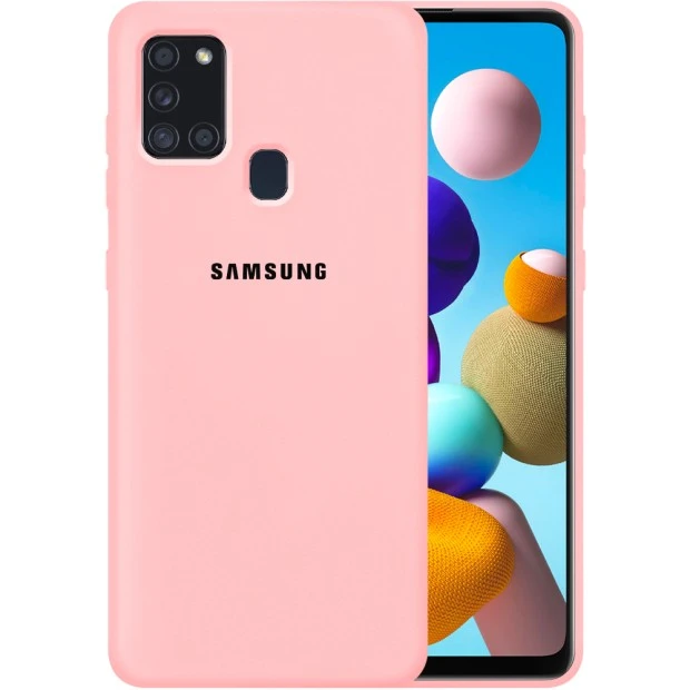 Силикон Original 360 Case Logo Samsung Galaxy A21S (2020) A217 (Розовый)