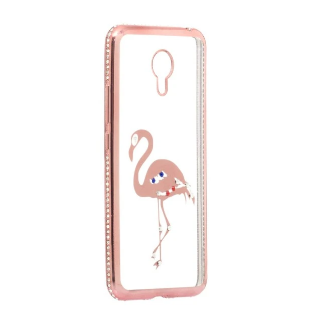 Силиконовый чехол Kingxbar Diamond Meizu M3 Note (Фламинго, Розовый)