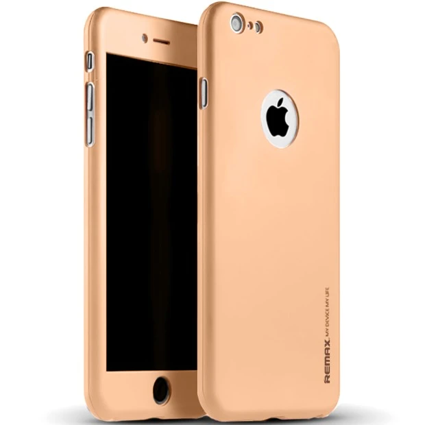 Защитное стекло для Apple iPhone 6 Plus / 6s Plus - Remax Slim skin 360° (золотой)