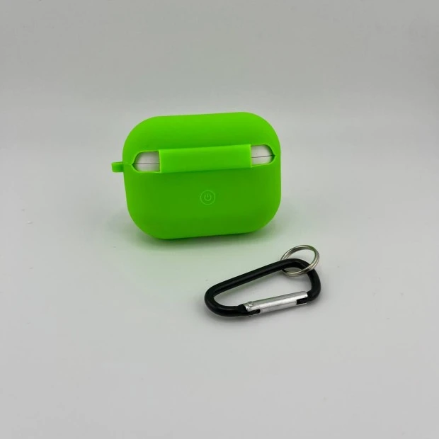 Чохол для навушників Full Silicone Case з мікрофіброю для Apple AirPods Pro 2 (27) трав'яного зеленого кольору.