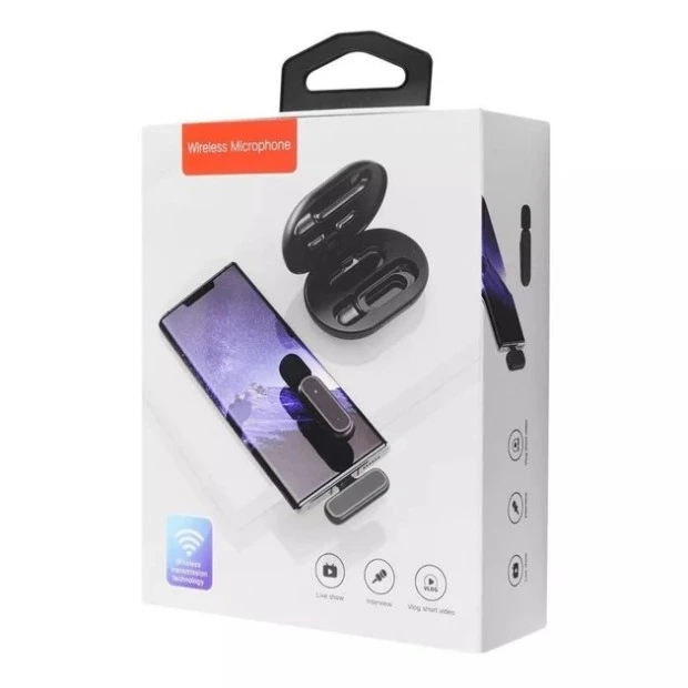 Беспроводной микрофон петличный K63 Dual IOS (Чёрный)