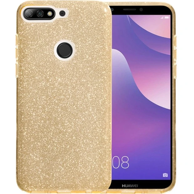 Силикон Glitter Huawei Y7 (2018) / Y7 Prime (2018) / Honor 7C Pro (Золотой)