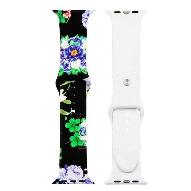 Ремешок Print Apple Watch Silicone 38 / 40 mm (Flowers 9)