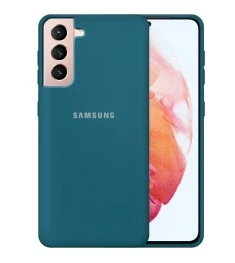 Силикон Original 360 Case Logo Samsung Galaxy S21 (Тёмно-синий)
