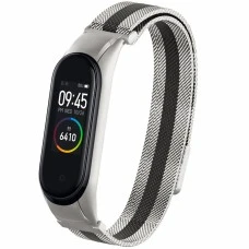 Ремешок Milanese Loop Color Xiaomi Mi Band 3 / Mi Band 4 (Стально-чёрный)