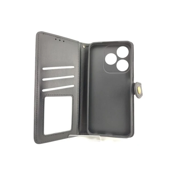 Leather Book Gallant Case for Tecno Spark 10C (Black)