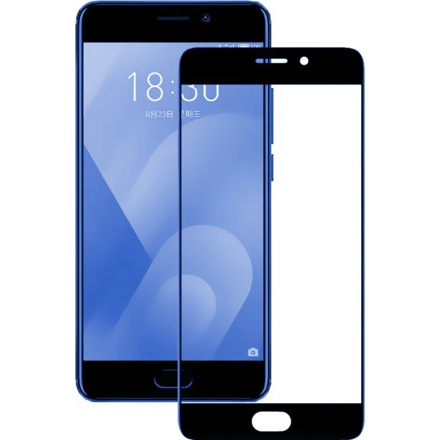 Защитное стекло для Meizu M6 Note Black (Клей)