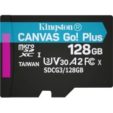Карта памяти Kingston Canvas Go Plus MicroSDXC 128Gb (UHS-1/U3) (Class 10) (A2) + SD Adapter