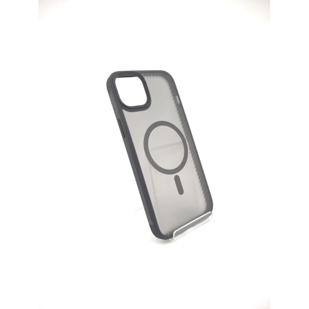 Силіконовий чохол iPaky Carbon Clear з MagSafe для iPhone 15 Plus (чорний)