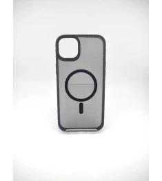Силіконовий чохол iPaky Carbon Clear з MagSafe для iPhone 15 Plus (чорний)