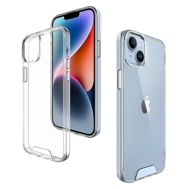 Силіконовий чохол Space Case для Apple iPhone 14 Plus (Прозорий)