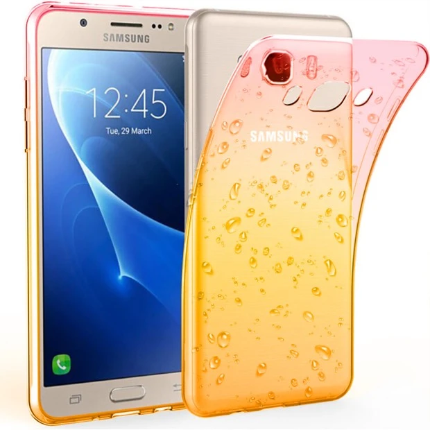Силікон Rain Gradient Samsung Galaxy J7 (2016) J710 (Рожево-жовтий)