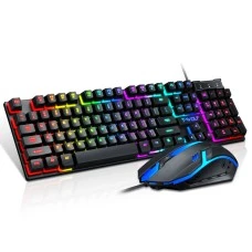 Клавиатура T-Wolf TF200 LED + Мышь (Чёрный)