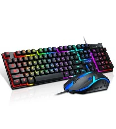 Клавиатура T-Wolf TF200 LED + Мышь (Чёрный)