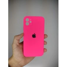 Силикон Original Square RoundCam Case Apple iPhone 11 (31) Barbie Pink