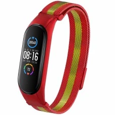 Ремешок Milanese Loop Color Xiaomi Mi Band 5 (Красно-золотой)