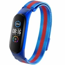 Ремешок Milanese Loop Color Xiaomi Mi Band 5 (Сине-красный)