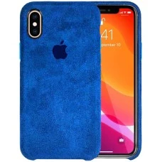 Чехол Alcantara Cover Apple iPhone X / XS (Синий)