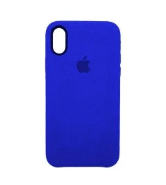 Чехол Alcantara Cover Apple iPhone X / XS (темно-синий)