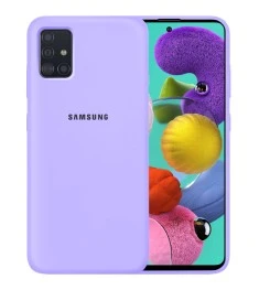 Силикон Original 360 Case Logo Samsung Galaxy A51 (2020) (Фиалковый)