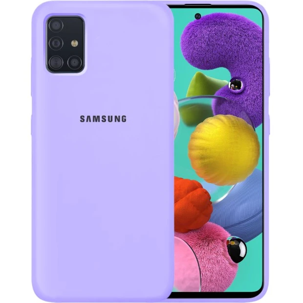 Силикон Original 360 Case Logo Samsung Galaxy A51 (2020) (Фиалковый)