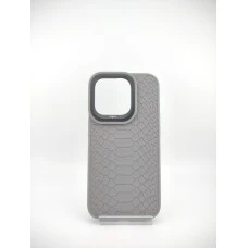 Чехол Kajsa Snake Pattern iPhone 15 Pro (Light Grey)