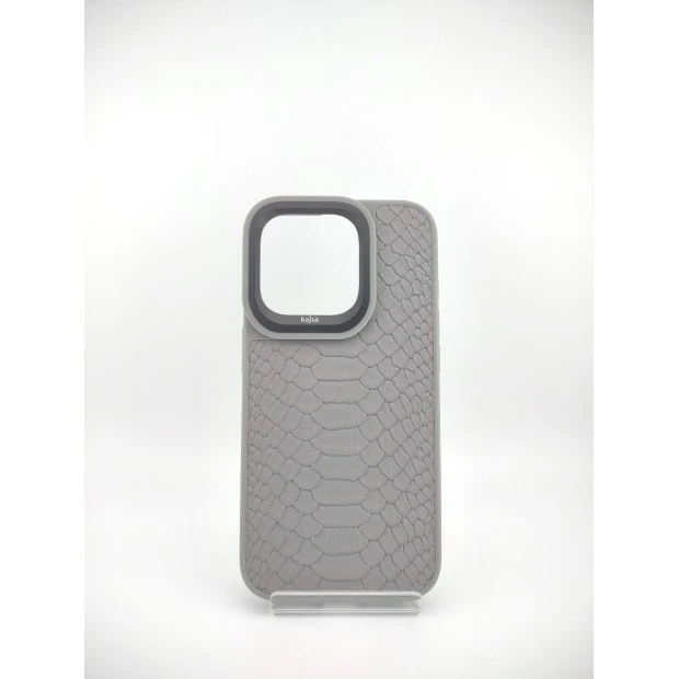 Чехол Kajsa Snake Pattern iPhone 15 Pro (Light Grey)