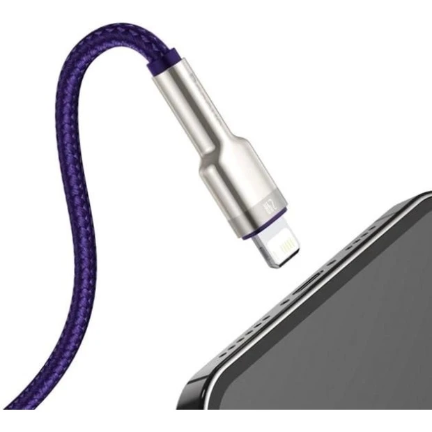 USB-кабель Baseus Cafule Metal Data 2.4A (1m) (Lightning) (Фіолетовий) CALJK-A05
