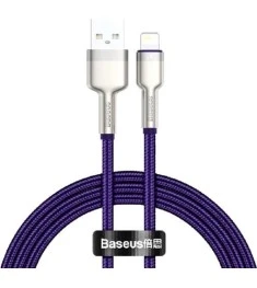 USB-кабель Baseus Cafule Metal Data 2.4A (1m) (Lightning) (Фіолетовий) CALJK-A05..