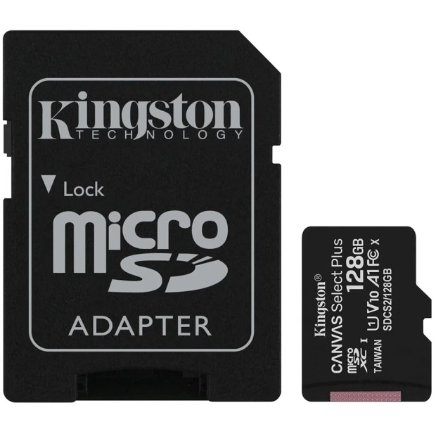 Kingston Canvas Select Plus MicroSDXC 128Gb (UHS-1) (A1) (Class 10) + SD адаптер