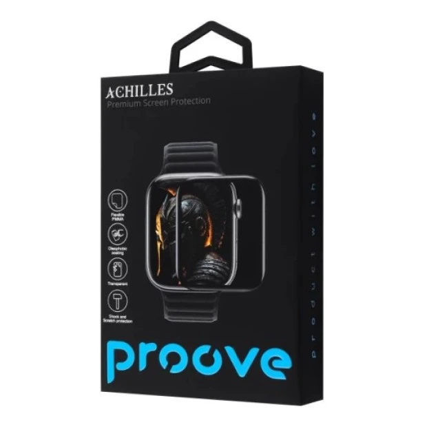 Защитное стекло Achilles Apple Watch 7 / 8 / 9 41mm (Black)