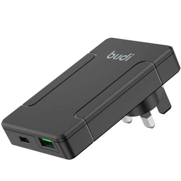 СЗУ-адаптер Budi AC337B GaN2Pro 65W (1Type-C/1USB) (Чёрный) U