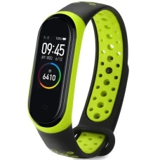Ремешок Nike Style Xiaomi Mi Band 3 / Mi Band 4 (Чёрно-зелёный)