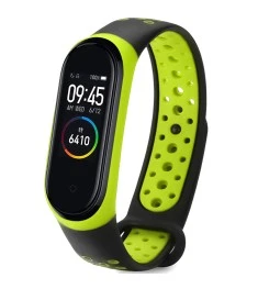 Ремешок Nike Style Xiaomi Mi Band 3 / Mi Band 4 (Чёрно-зелёный)