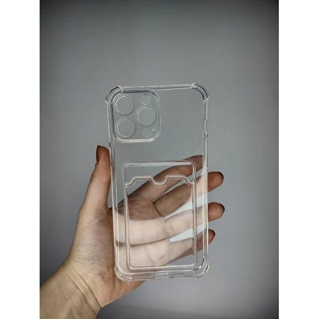 Силикон WS Card Case Apple iPhone 13 Pro Max (Прозрачный)