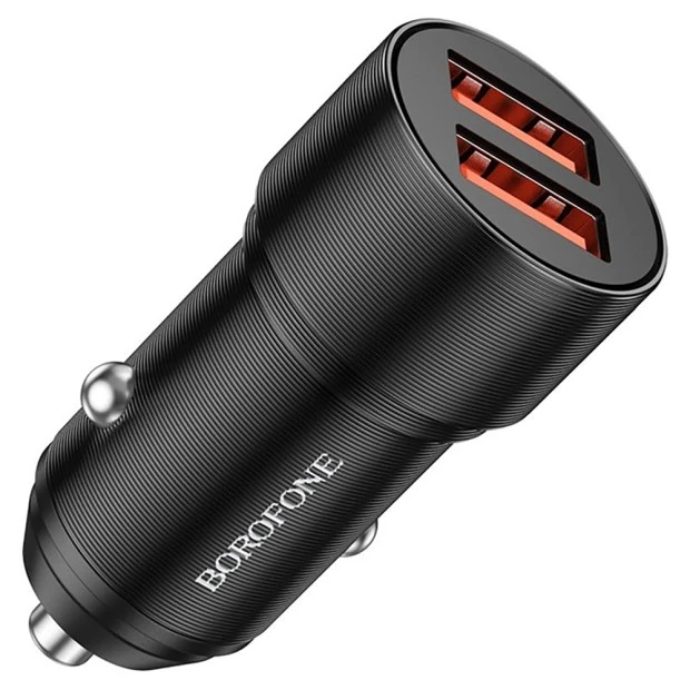 Borofone BZ19 Wisdom Car Charger 2USB 3.0 + MicroUSB (Black)