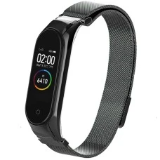 Ремешок Milanese Loop Xiaomi Mi Band 3 / Mi Band 4 (Чёрный)