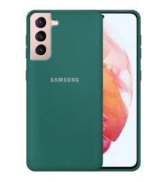 Силикон Original 360 Case Logo Samsung Galaxy S21 (Тёмно-зелёный)