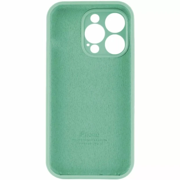 Силіконовий оригінальний круглий чохол для Apple iPhone 14 Pro (49) аквамарин.