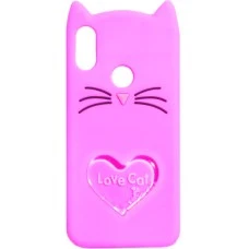 Силиконовый чехол Kitty Sparkles Xiaomi Redmi Note 7 (Малиновый)