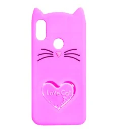 Силикон Kitty Sparkles Xiaomi Redmi Note 7 (Малиновый)