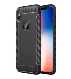 Силикон Soft Carbon Apple iPhone X / XS (Чёрный)