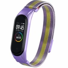 Ремешок Milanese Loop Color Xiaomi Mi Band 3 / Mi Band 4 (Сиренево-золотой)