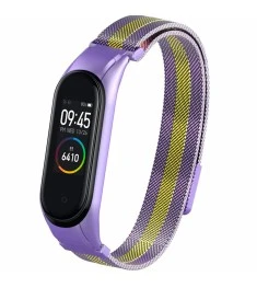 Ремешок Milanese Loop Color Xiaomi Mi Band 3 / Mi Band 4 (Сиренево-золотой)