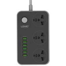Сетевой удлинитель LDNIO SC3604 (6 USB, 3.4A, 3 розетки)